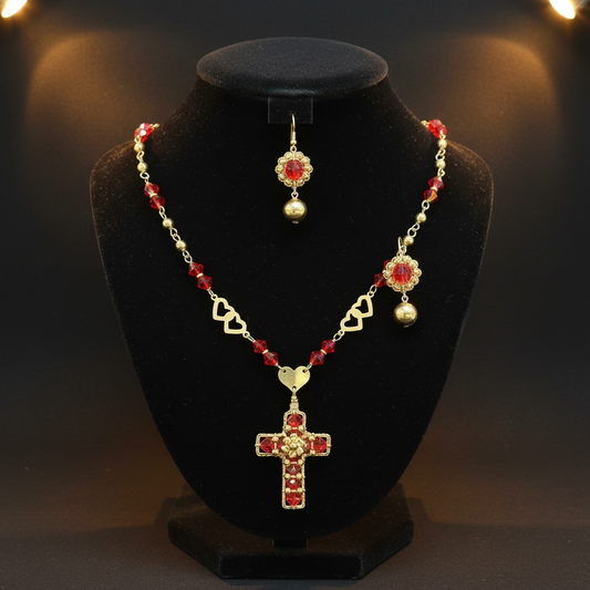 10K Gold Necklace & Earring set 3